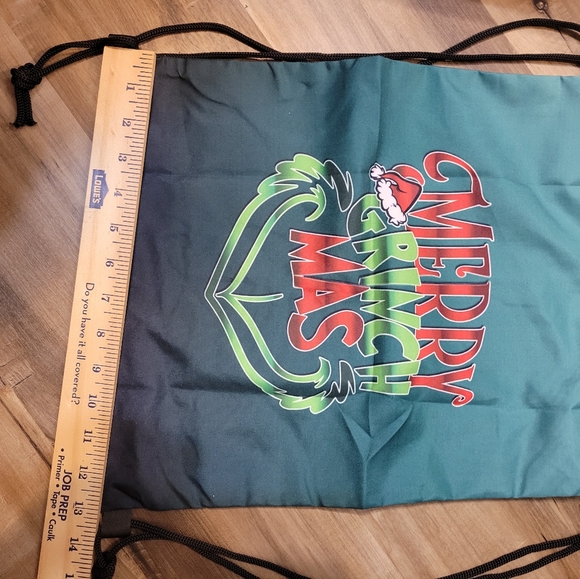 Merry Grinchmas drawstring Cinch Bag Backpack, Christmas 💚 C4 - Picture 5 of 7